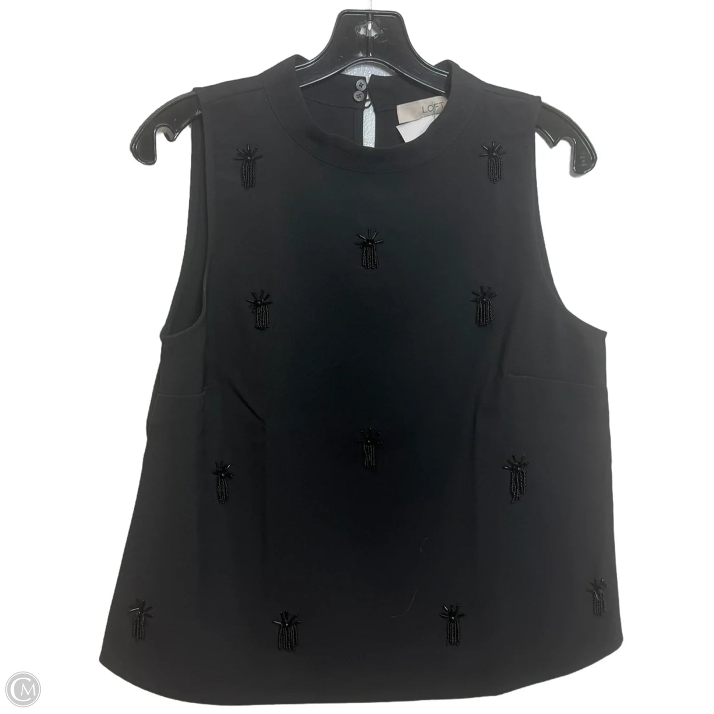Top Sleeveless By Loft In Black, Size: S