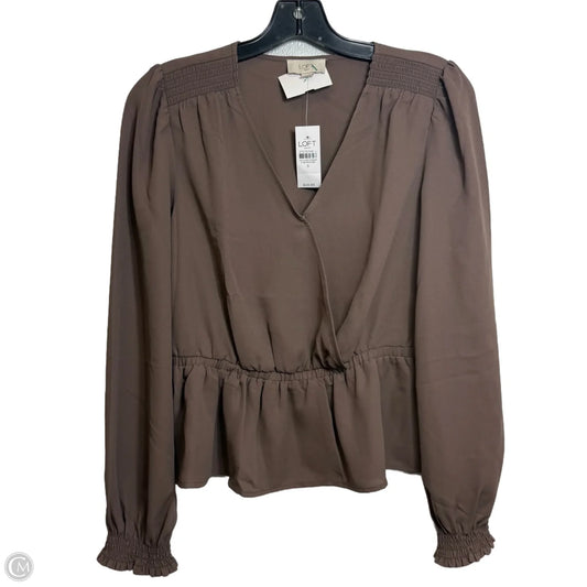 Top Long Sleeve By Loft In Brown, Size: S