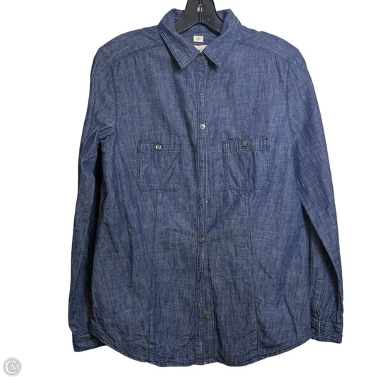 Top Long Sleeve By Loft In Blue Denim, Size: M