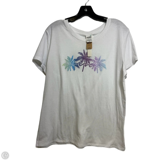 Top Short Sleeve Basic By Pink In White, Size: Xl