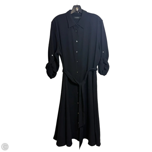 Dress Party Midi By Lauren By Ralph Lauren In Black, Size: 16