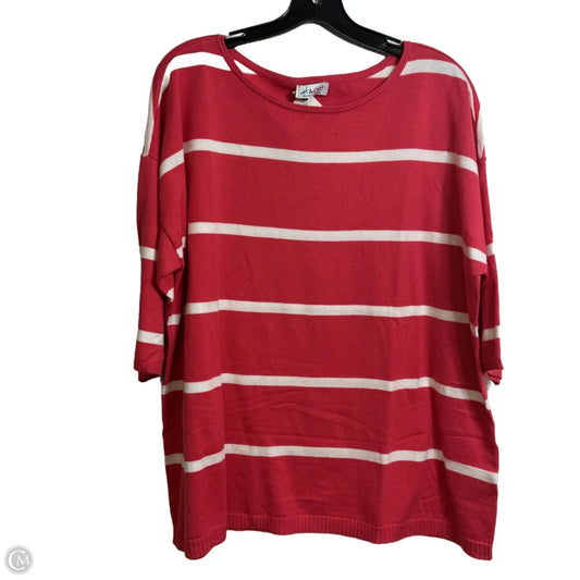 Sweater Short Sleeve By Denim And Co Qvc In Coral, Size: Xl