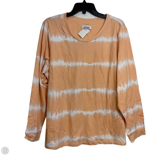 Top Long Sleeve By Denim And Co Qvc In Tie Dye Print, Size: Xl