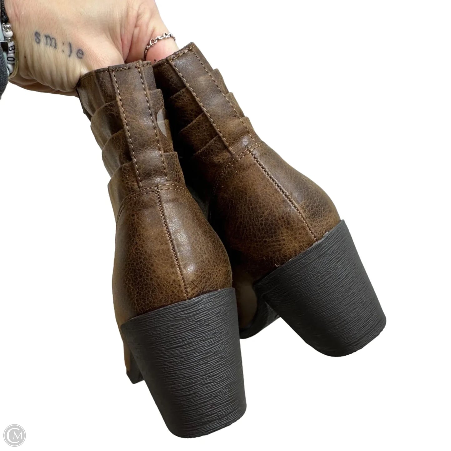 Boots Ankle Heels By Arizona In Brown, Size: 9