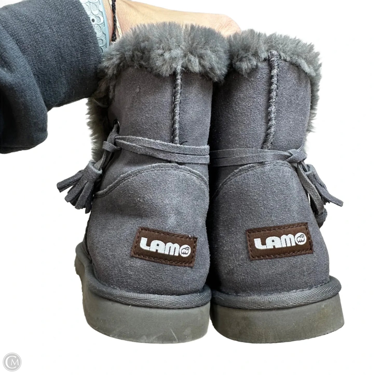 Boots Ankle Flats By Lamo In Grey, Size: 9