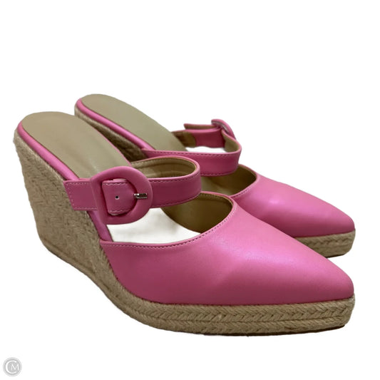 Shoes Heels Wedge By Clothes Mentor In Pink, Size: