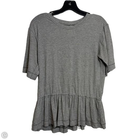 Athletic Top Short Sleeve By Lululemon In Grey, Size: M