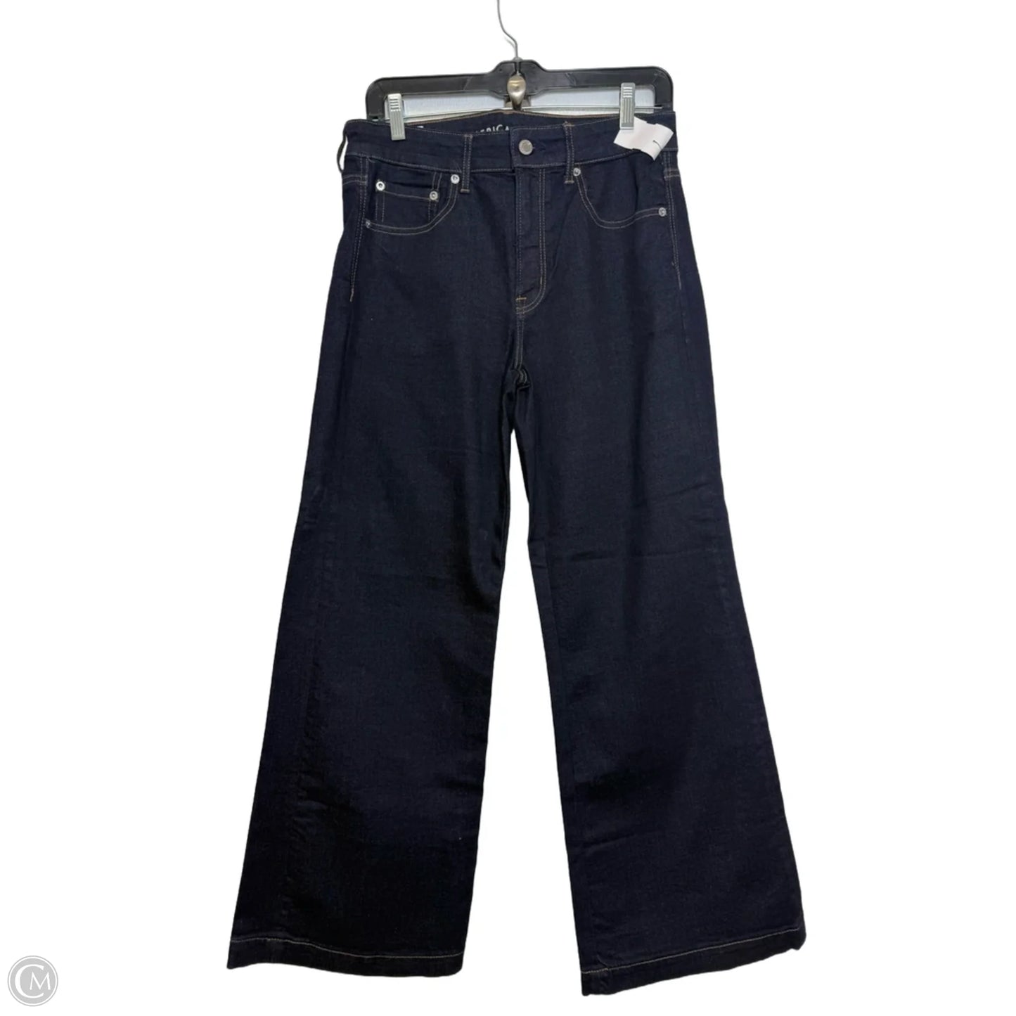 Jeans Wide Leg By American Eagle In Blue Denim, Size: 8