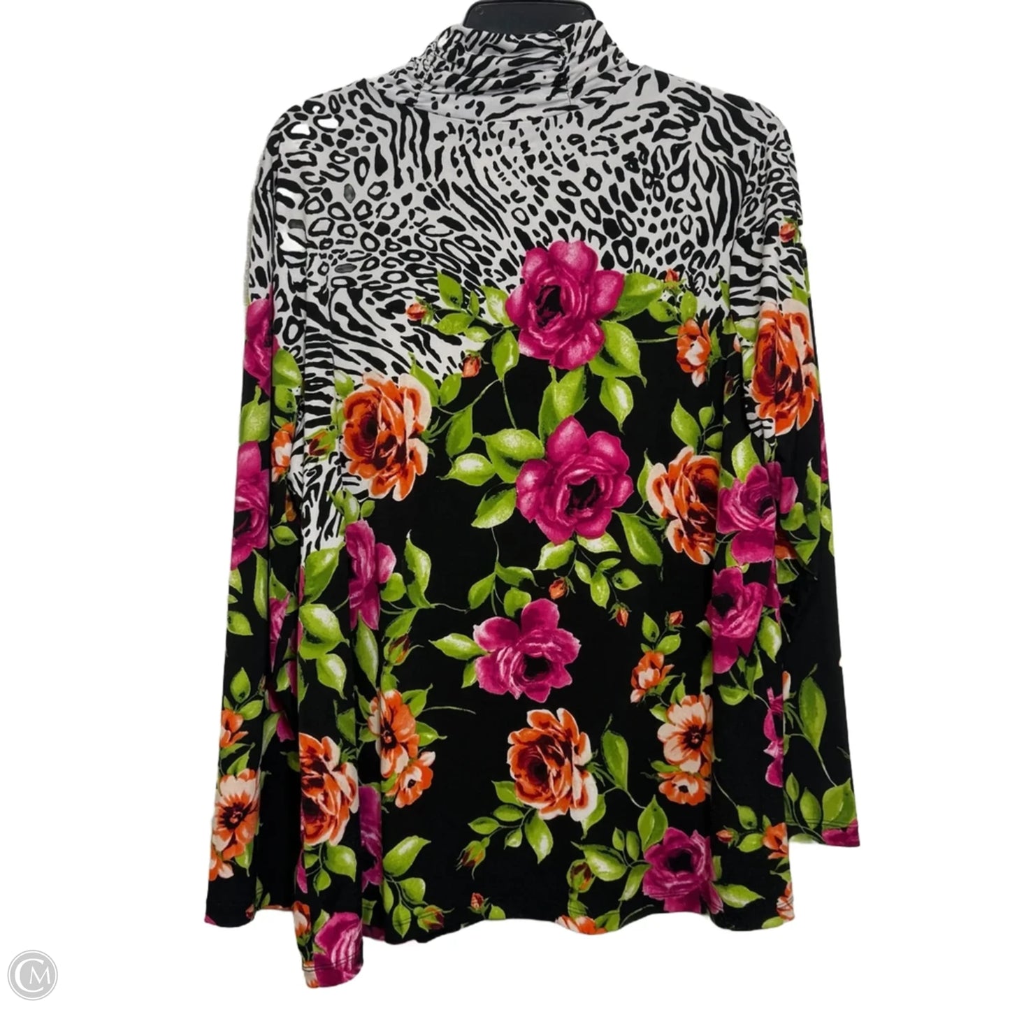 Top Long Sleeve By Susan Graver In Animal Print, Size: 1x