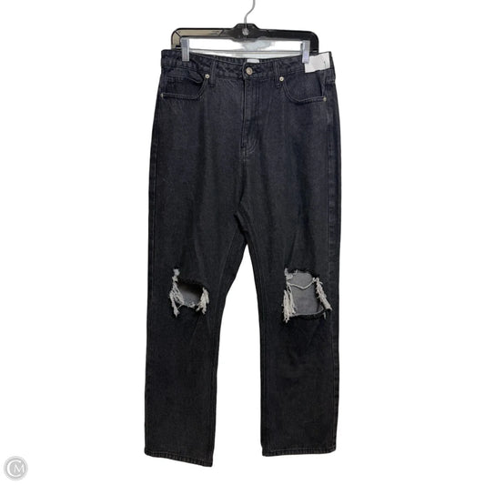 Jeans Straight By Princess Polly In Black Denim, Size: 10