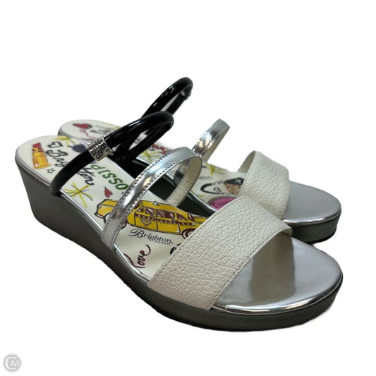 Sandals Heels Wedge By Brighton In Silver, Size: 8