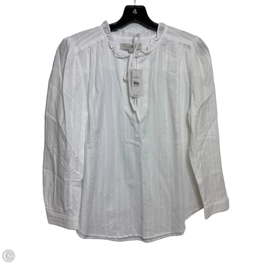 Top Long Sleeve By Loft In White, Size: M