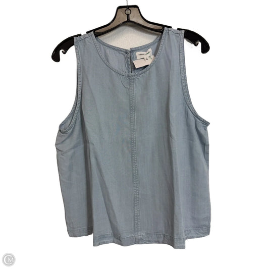 Top Sleeveless By Thread And Supply In Blue Denim, Size: L