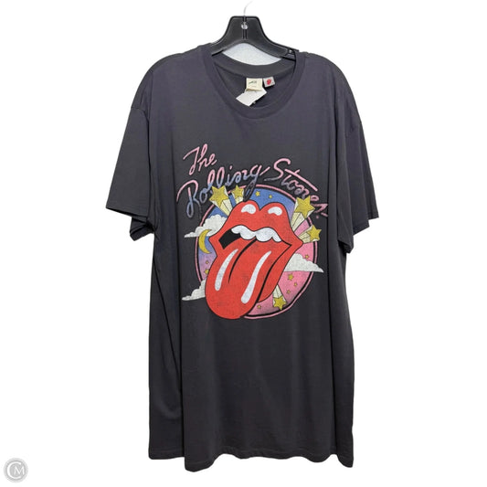 T shirt Dress Casual Short By H&m In Grey, Size: L