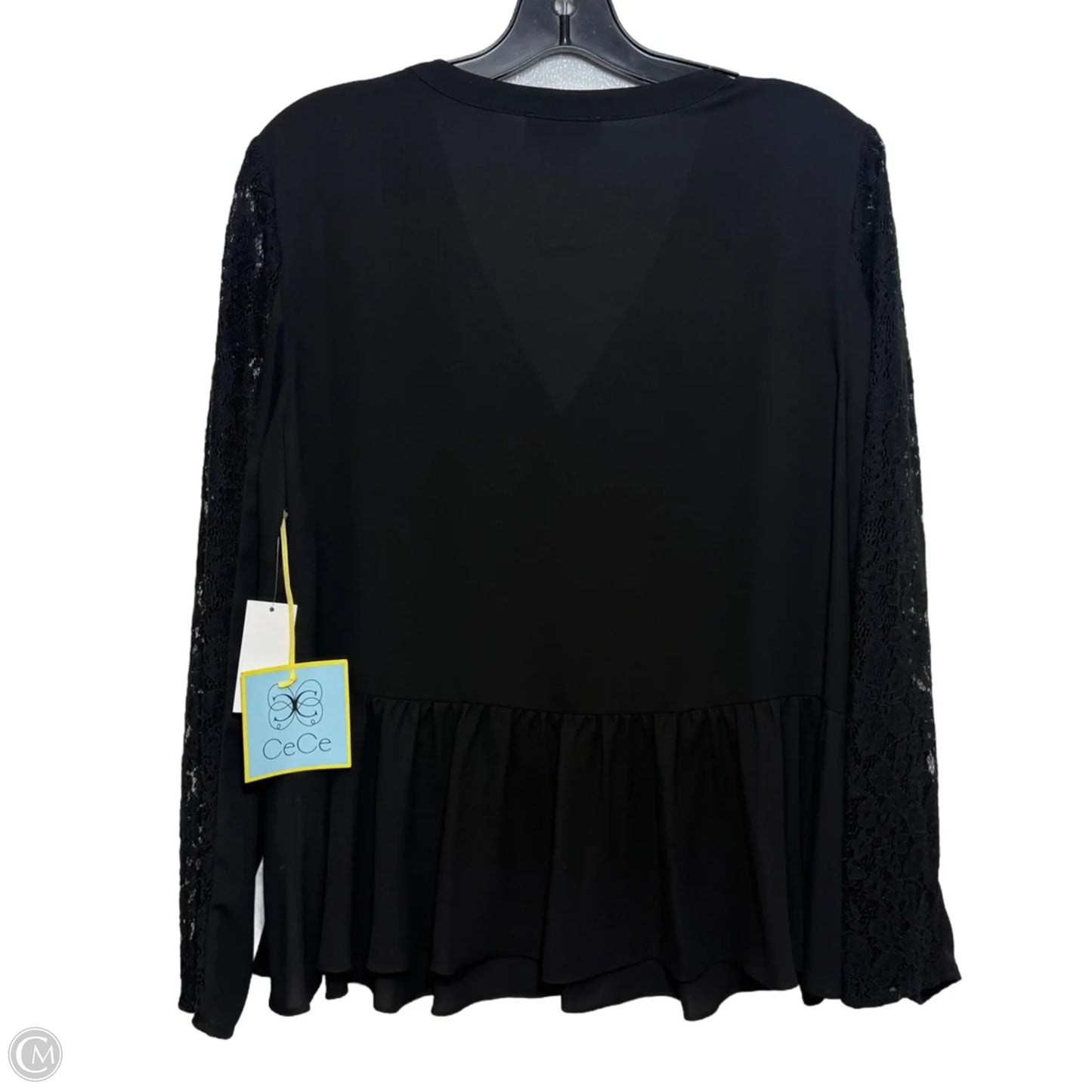 Top Long Sleeve By Cece In Black, Size: L