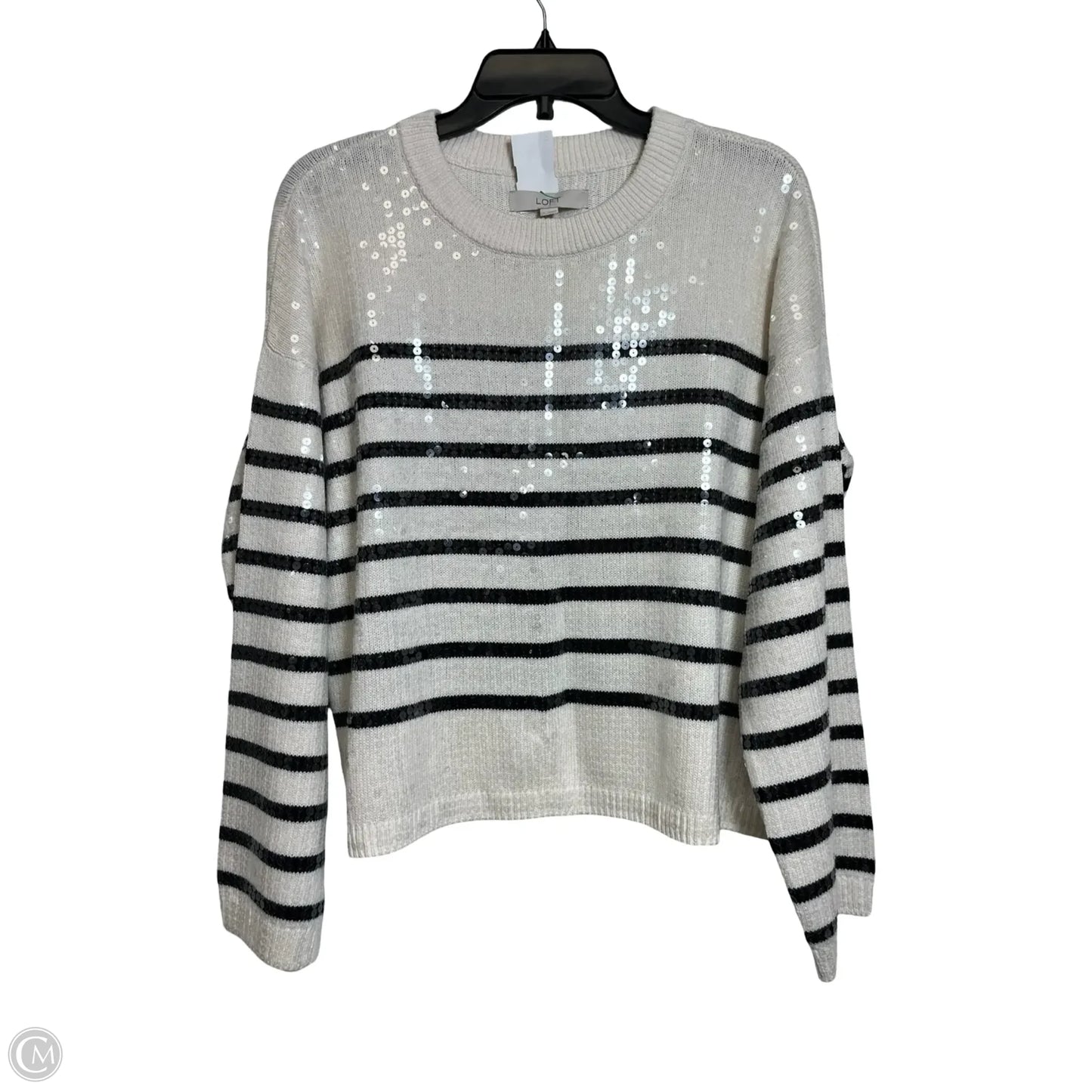 Sweater By Loft In Striped Pattern, Size: L