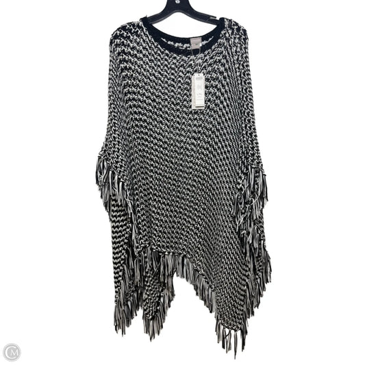 Poncho By Chicos In Black & White, Size: L