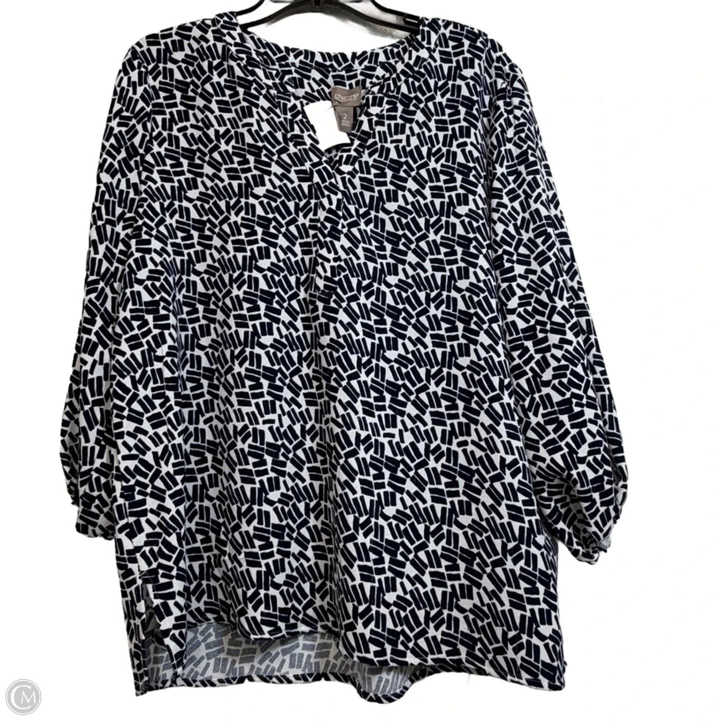 Top 3/4 Sleeve By Chicos In Navy, Size: L