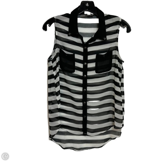 Sheer Top Sleeveless By Edge In Striped Pattern, Size: S
