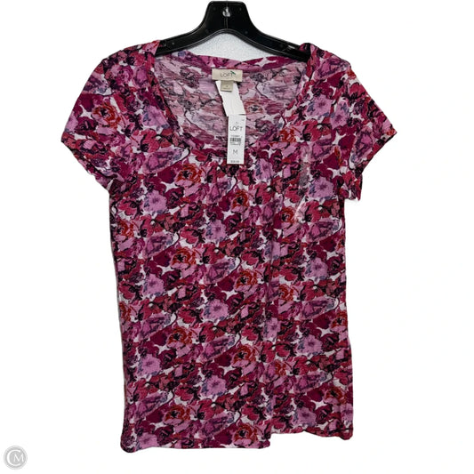 Top Short Sleeve By Loft In Floral Print, Size: M