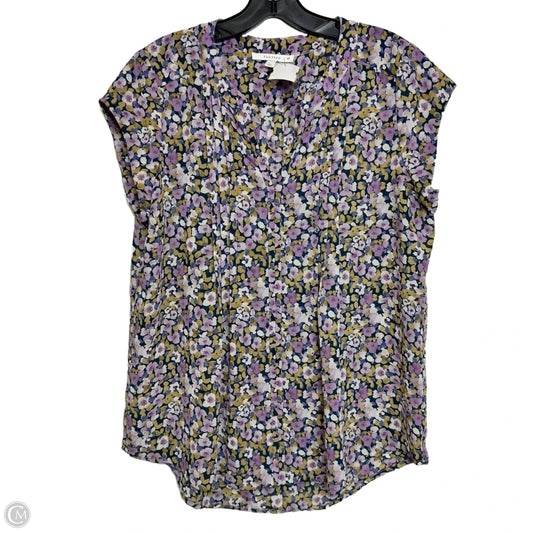 Top Short Sleeve By Cme In Floral Print, Size: M
