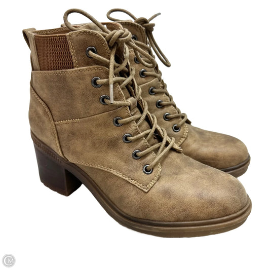 Boots Ankle Heels By Crown Vintage In Tan, Size: 9.5