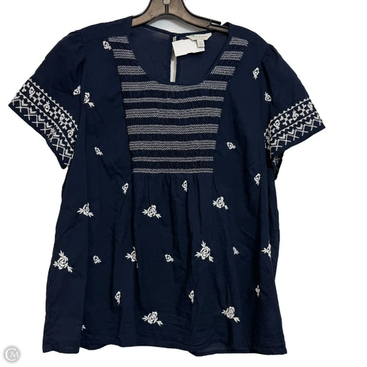 Top Short Sleeve By Lucky Brand In Navy, Size: L