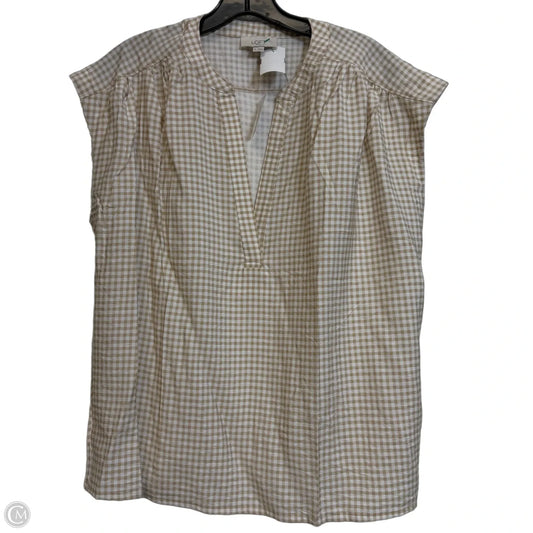 Top Sleeveless By Loft In Checkered Pattern, Size: M