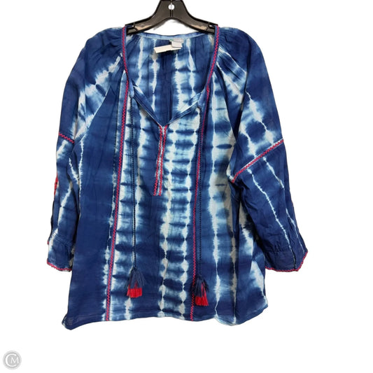 Top 3/4 Sleeve By Chicos In Blue, Size: Xl