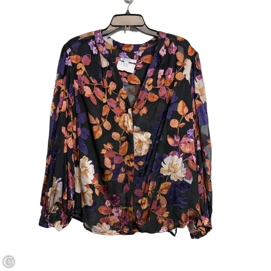 Top Long Sleeve By Chicos In Floral Print, Size: Xxl