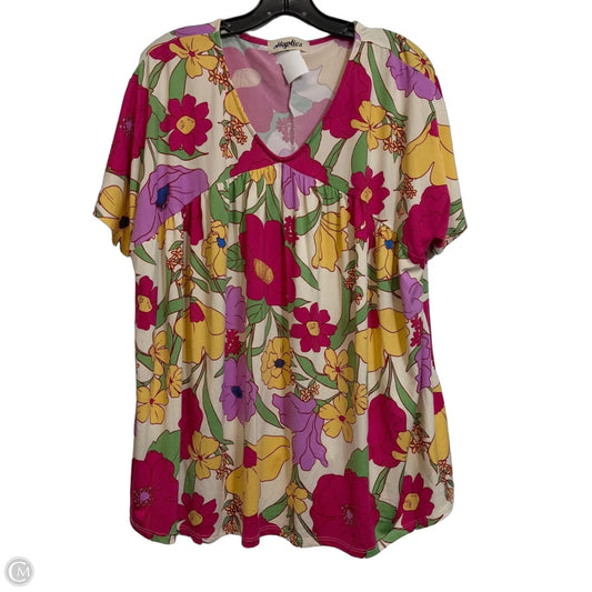 Top Short Sleeve By Haptics In Floral Print, Size: M