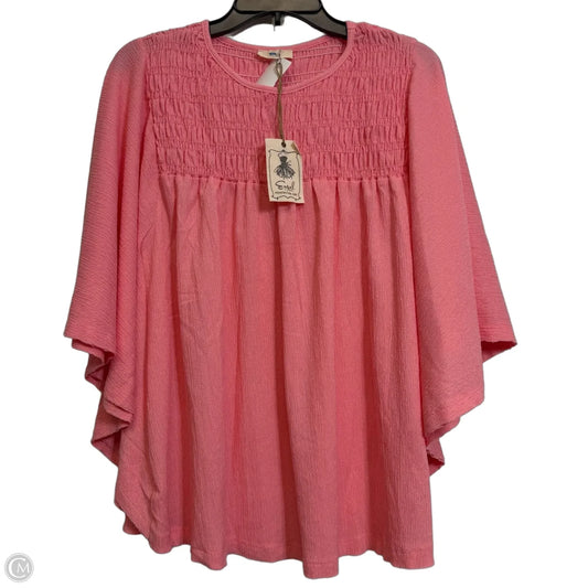 Top Short Sleeve By Easel In Coral, Size: M