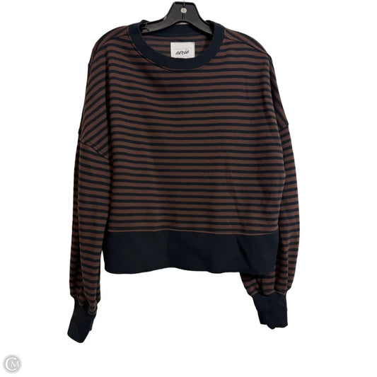Top Long Sleeve By Aerie In Striped Pattern, Size: Xs