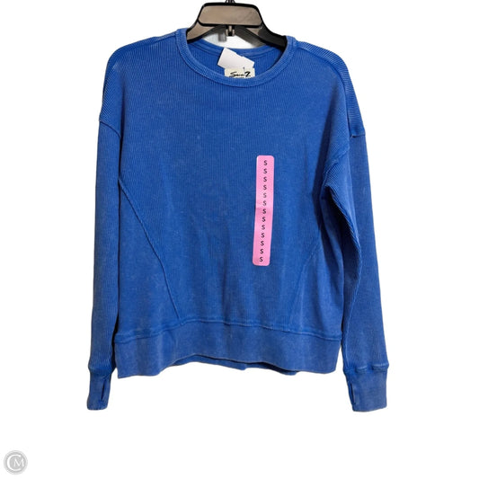 Top Long Sleeve Basic By Seven 7 In Blue, Size: S
