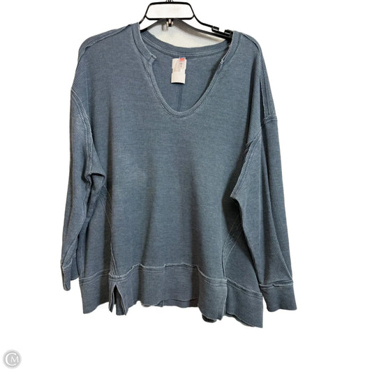 Athletic Top Long Sleeve Crewneck By Mono B In Blue, Size: S