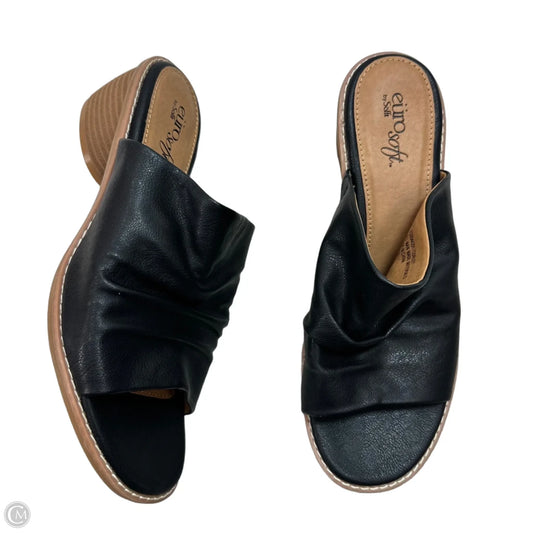 Sandals Heels Block By Clothes Mentor In Black, Size: 8