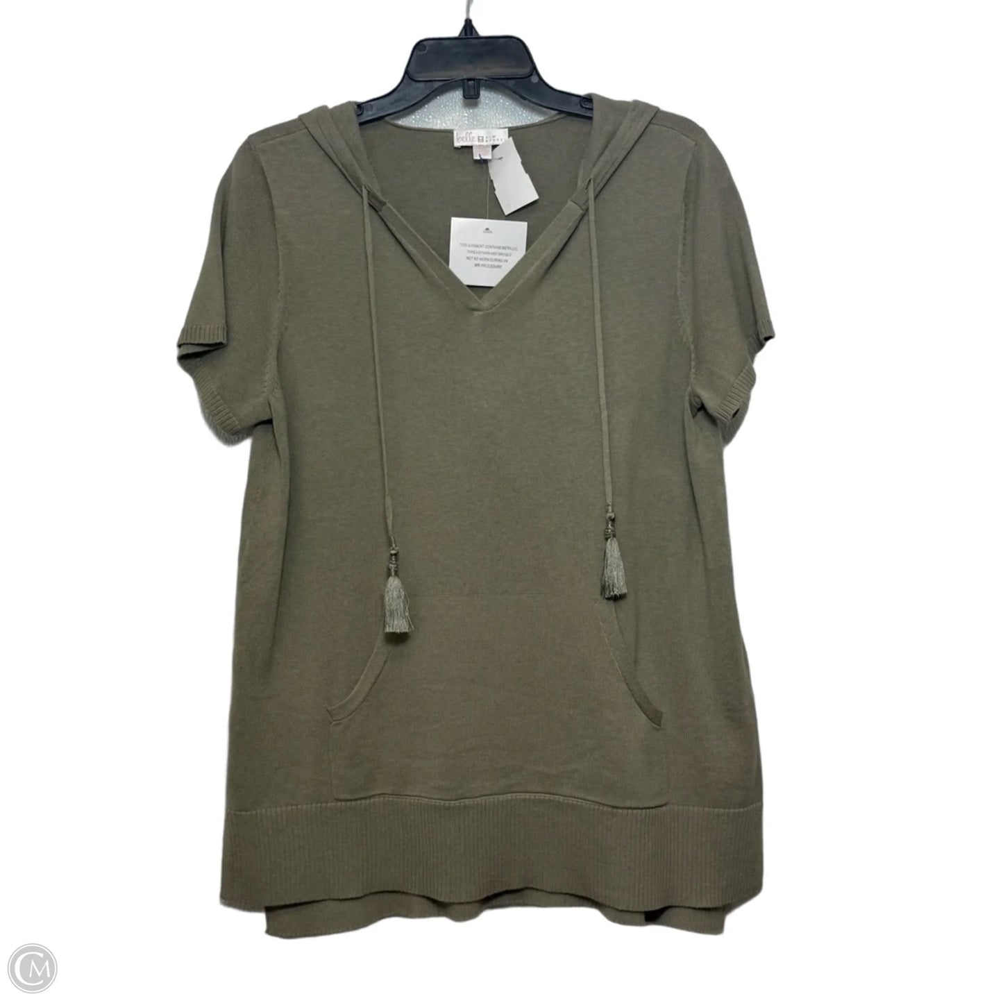 Top Short Sleeve By Belle By Kim Gravel In Green, Size: M
