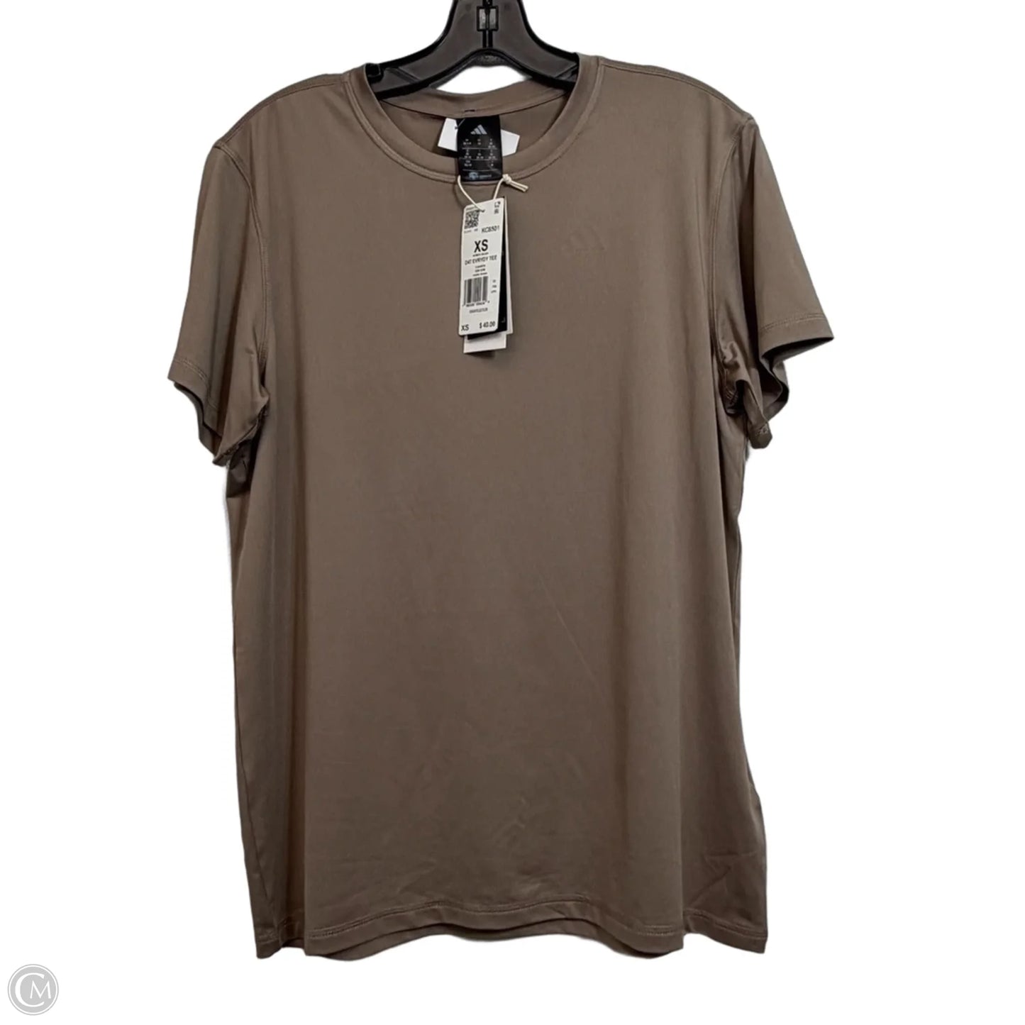 Athletic Top Short Sleeve By Adidas In Brown, Size: Xs