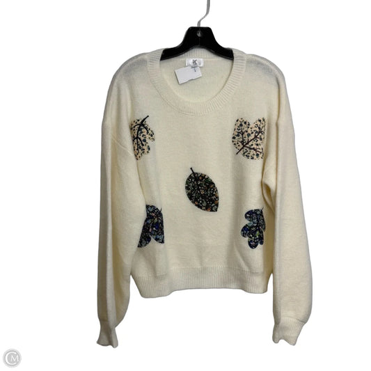 Sweater By Clothes Mentor In Ivory, Size: L