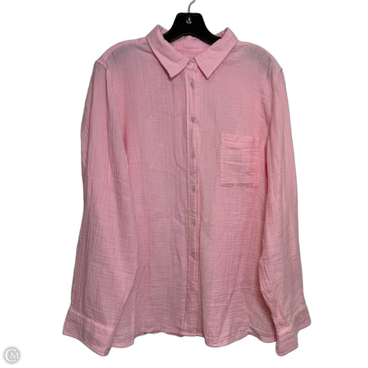 Top Long Sleeve By J. Crew In Pink, Size: Xxl