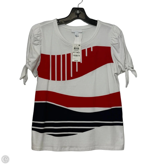 Top Short Sleeve By Charter Club In Blue Red & White, Size: Mp
