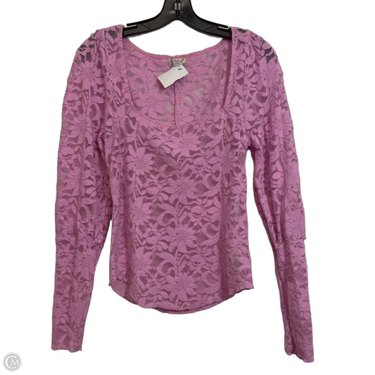 Top Long Sleeve By Free People In Pink, Size: M