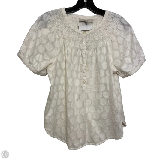 Top Short Sleeve By Loft In White, Size: Xs