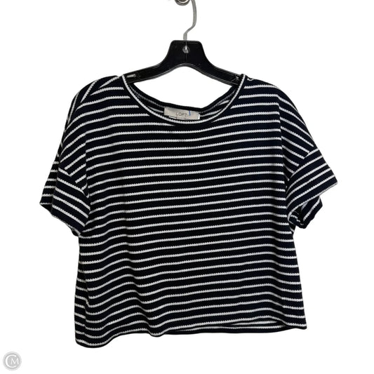 Top Short Sleeve By Loft In Striped Pattern, Size: M