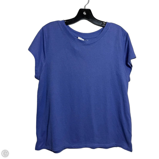 Top Short Sleeve Basic By Loft In Purple, Size: L