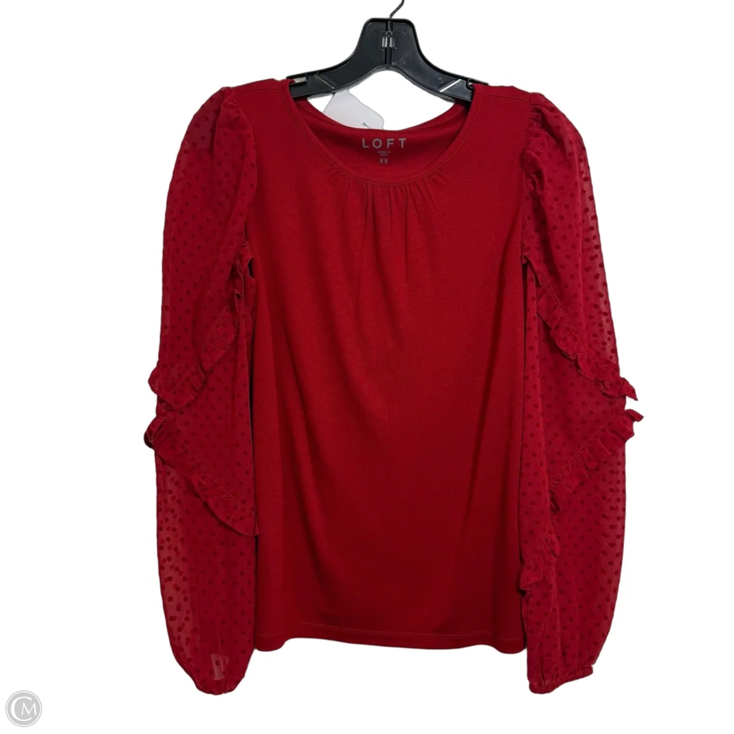 Top Long Sleeve By Loft In Red, Size: Xs