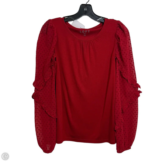 Top Long Sleeve By Loft In Red, Size: Xs