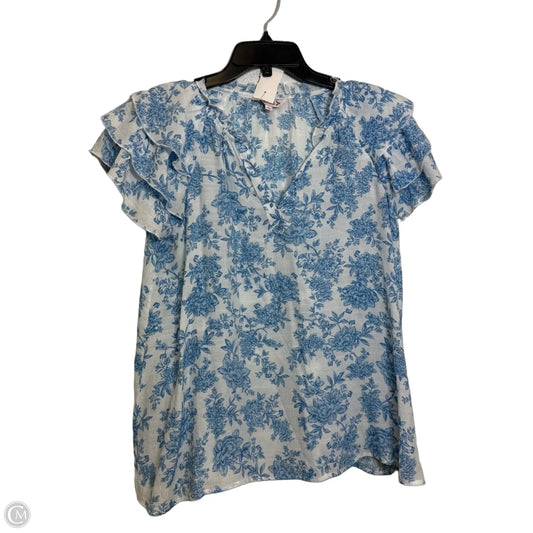 Top Short Sleeve By Nanette By Nanette Lepore In Blue, Size: M