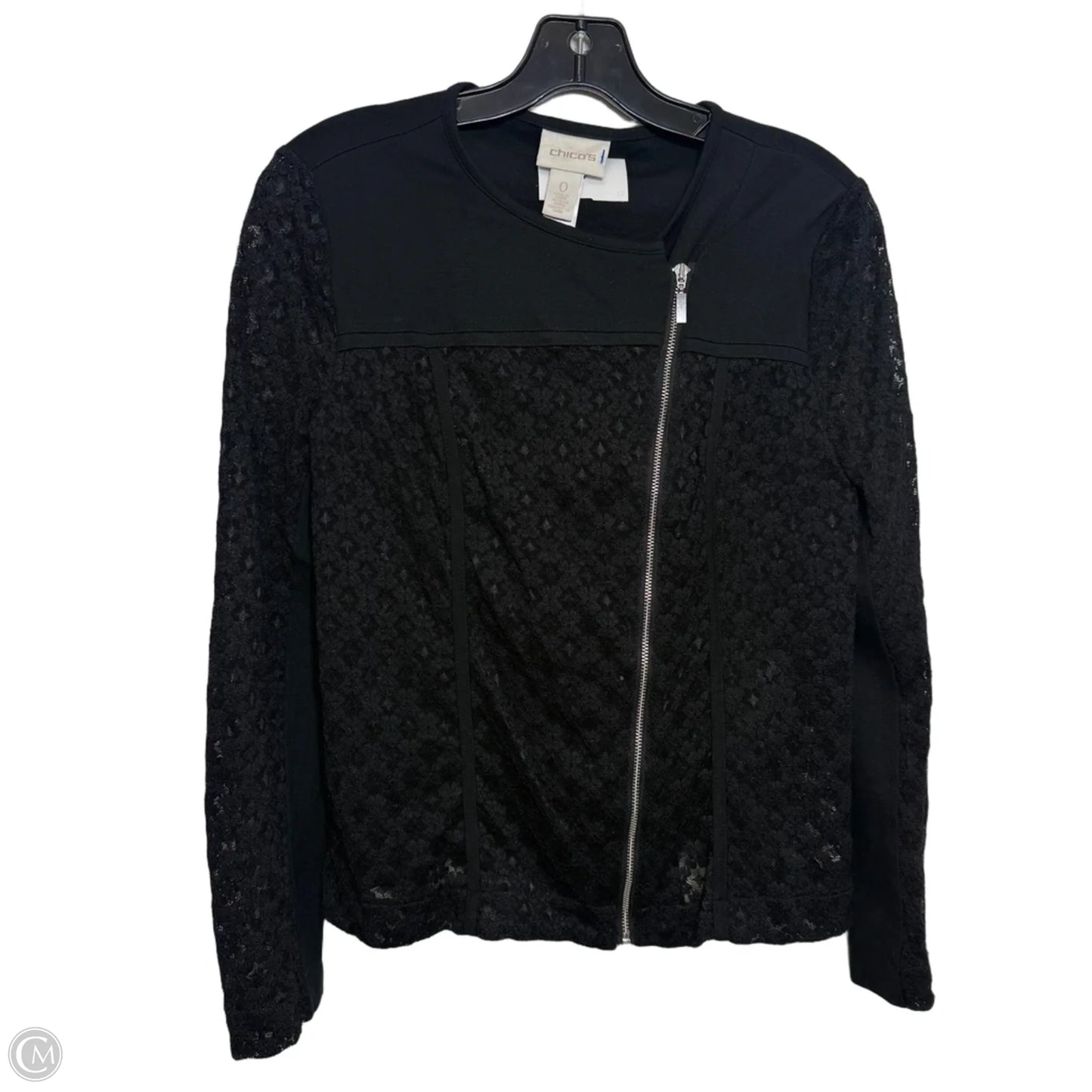 Top Long Sleeve By Chicos In Black, Size: M