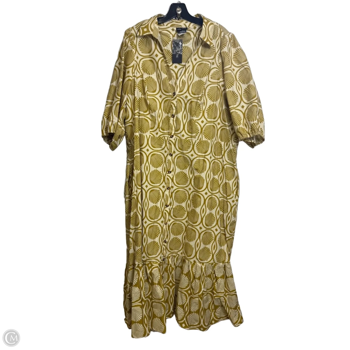 Dress Casual Midi By City Chic In Chartreuse, Size: Xl